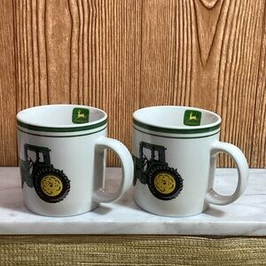 John Deere Green and Yellow Tractor Mugs